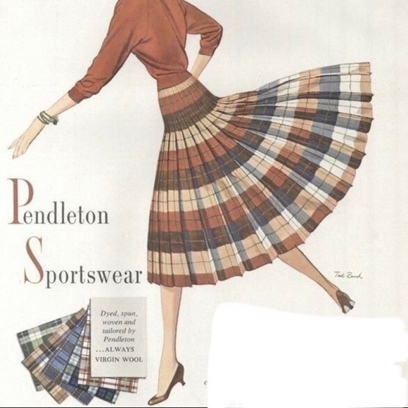 PENDLETON VINTAGE CLASSIC PLEATED WOOL SKIRT - Picture 14 of 14